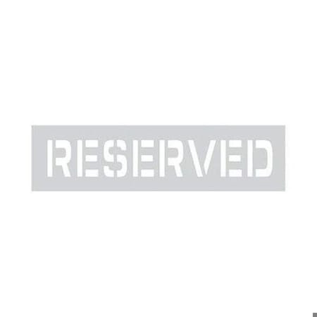 Accuform Safety Stencil, RESERVED CharacterLegend, 8 in Character Height, 48 in Character Width, 14 in Overa FMS284